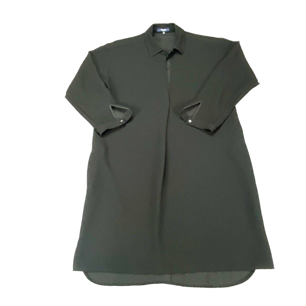 Madewell Shirt Dress Womens Medium Black‎
